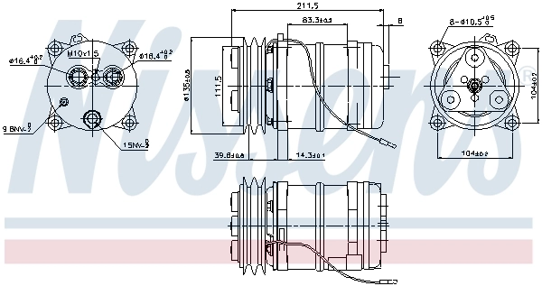 Compresseur, climatisation NISSENS 899914