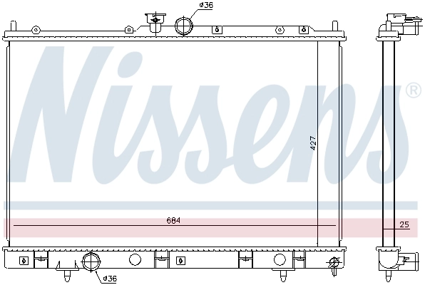 Radiateur, refroidissement du moteur NISSENS 628972