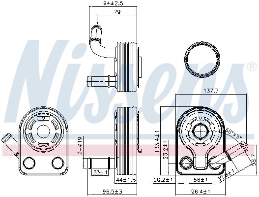 Radiateur d'huile NISSENS 90970