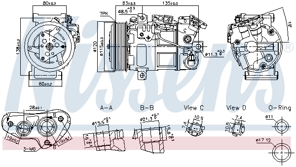 Compresseur, climatisation NISSENS 891017