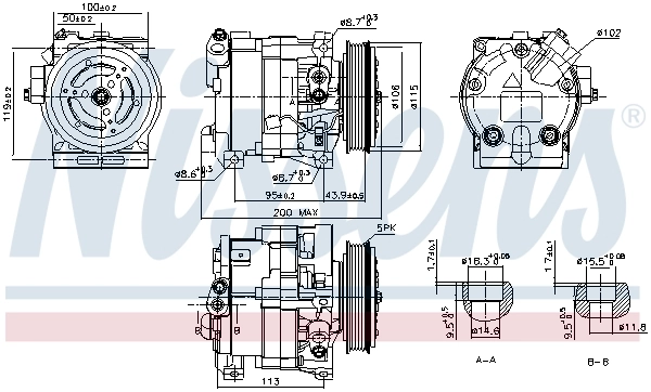 Compresseur, climatisation NISSENS 890187