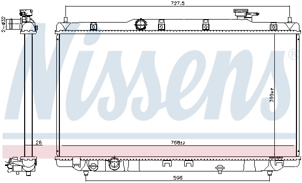 Radiateur, refroidissement du moteur NISSENS 606310