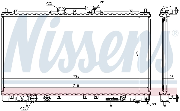 Radiateur, refroidissement du moteur NISSENS 62869A