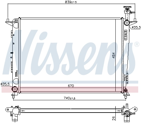 Radiateur, refroidissement du moteur NISSENS 666231