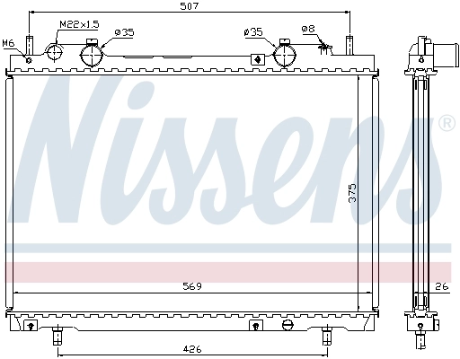 Radiateur, refroidissement du moteur NISSENS 61672A