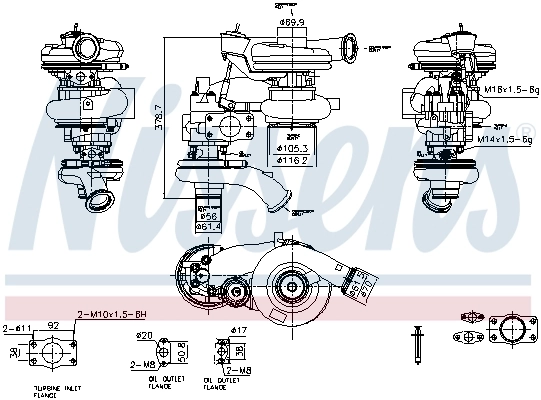 Turbocompresseur, suralimentation NISSENS 93718
