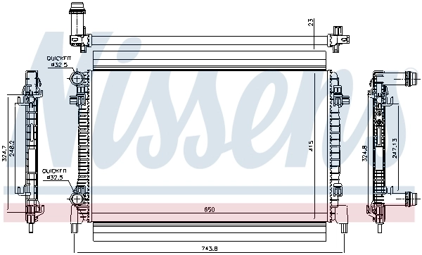 Radiateur, refroidissement du moteur NISSENS 65327