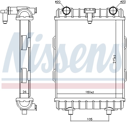 Radiateur, refroidissement du moteur NISSENS 606645