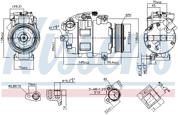 Compresseur, climatisation NISSENS 890068