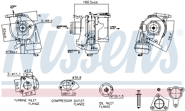 Turbocompresseur, suralimentation NISSENS 93525
