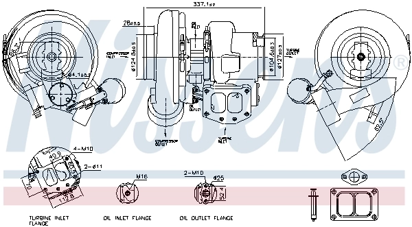 Turbocompresseur, suralimentation NISSENS 93678