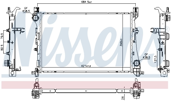 Radiateur, refroidissement du moteur NISSENS 617869