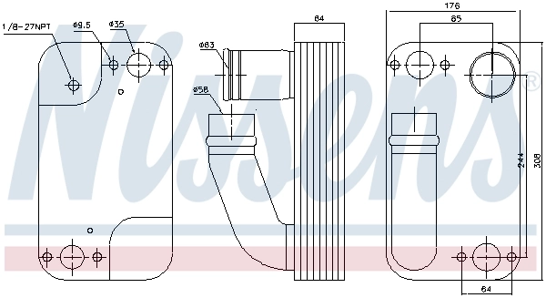 Radiateur d'huile NISSENS 90956