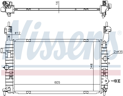 Radiateur, refroidissement du moteur NISSENS 630747