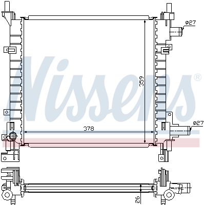 Radiateur, refroidissement du moteur NISSENS 62083A
