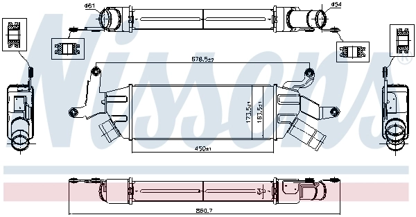 Intercooler, échangeur NISSENS 96086