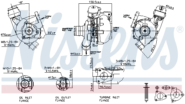 Turbocompresseur, suralimentation NISSENS 93203