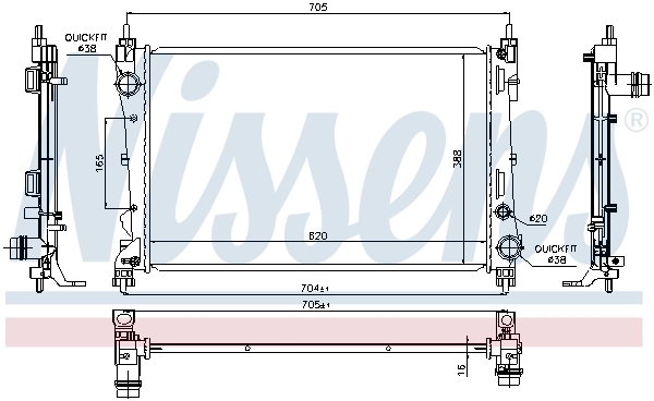 Radiateur, refroidissement du moteur NISSENS 617854
