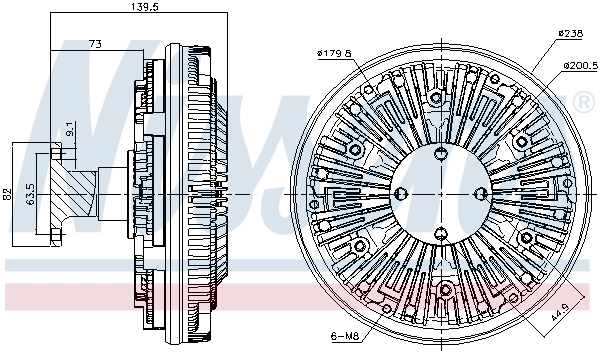 Embrayage, ventilateur de radiateur NISSENS 86162