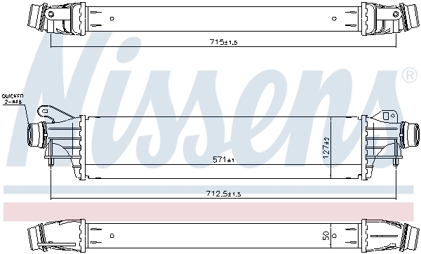 Intercooler, échangeur NISSENS 96311