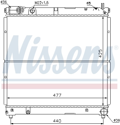 Radiateur, refroidissement du moteur NISSENS 64164