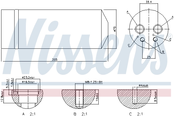 Filtre déshydratant, climatisation NISSENS 95314