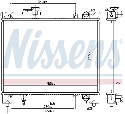 Radiateur, refroidissement du moteur NISSENS 64079