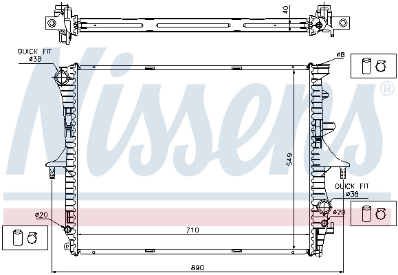 Radiateur, refroidissement du moteur NISSENS 65276A