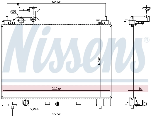 Radiateur, refroidissement du moteur NISSENS 606951