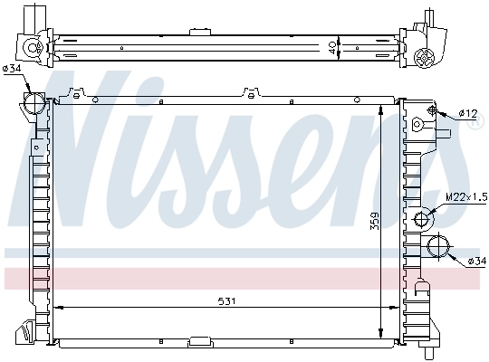 Radiateur, refroidissement du moteur NISSENS 63289A