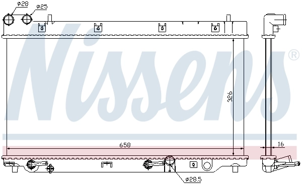 Radiateur, refroidissement du moteur NISSENS 68098