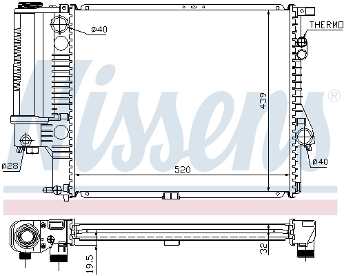 NISSENS 60607A — Радіатор охолодження двигуна