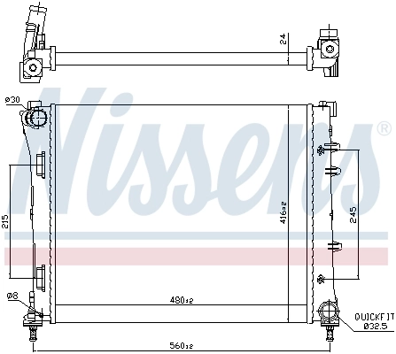 Radiateur, refroidissement du moteur NISSENS 61935