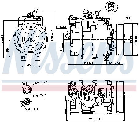 Compresseur, climatisation NISSENS 89210