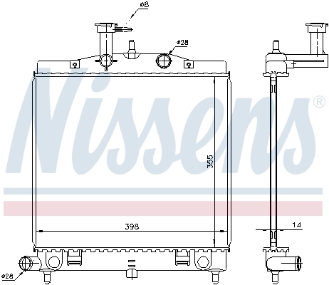 Radiateur, refroidissement du moteur NISSENS 66760