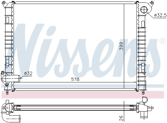 Radiateur, refroidissement du moteur NISSENS 69700A