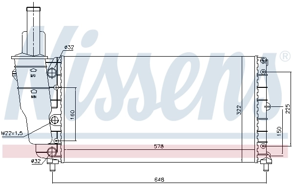 Radiateur, refroidissement du moteur NISSENS 61799