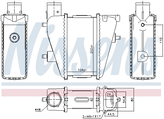 Intercooler, échangeur NISSENS 96232