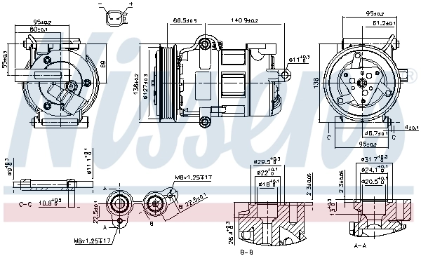 Compresseur, climatisation NISSENS 890698