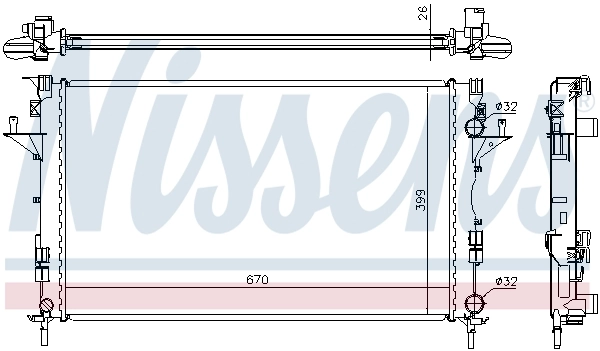 Radiateur, refroidissement du moteur NISSENS 63816A