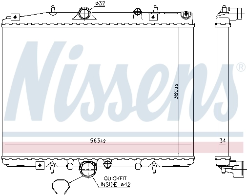 Radiateur, refroidissement du moteur NISSENS 63705A