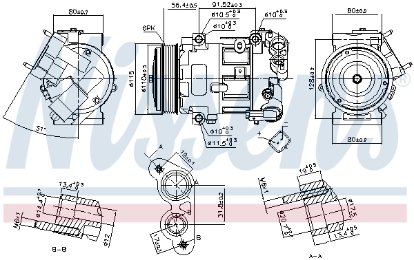 Compresseur, climatisation NISSENS 890324