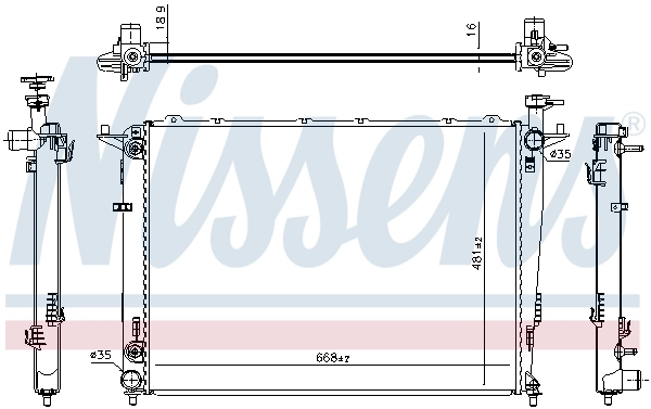 Radiateur, refroidissement du moteur NISSENS 66696