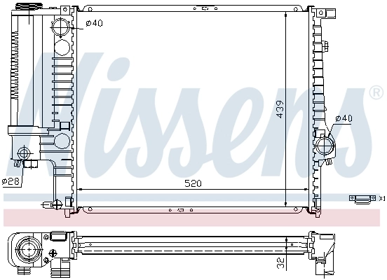 Radiateur, refroidissement du moteur NISSENS 60743A
