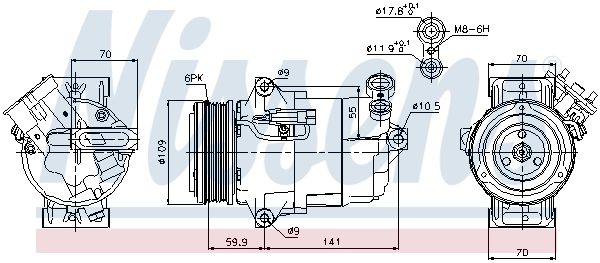 Compresseur, climatisation NISSENS 89041