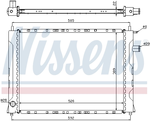 Radiateur, refroidissement du moteur NISSENS 642111