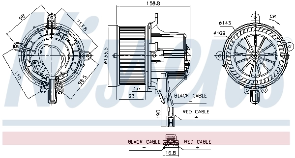 Pulseur d'air habitacle NISSENS 87760