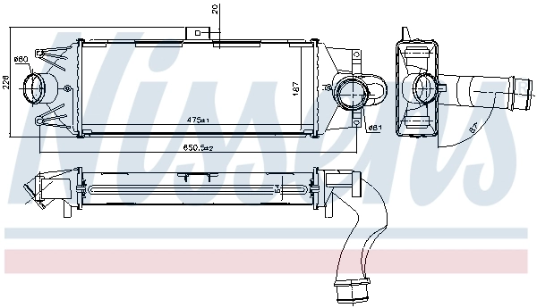 Intercooler, échangeur NISSENS 96202