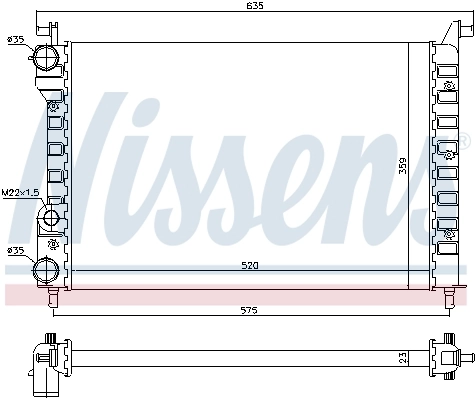 Radiateur, refroidissement du moteur NISSENS 61802