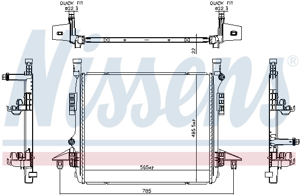Radiateur, refroidissement du moteur NISSENS 606780